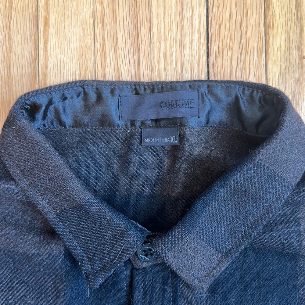 Comune Black/Brown Flannel Shacket - image 3